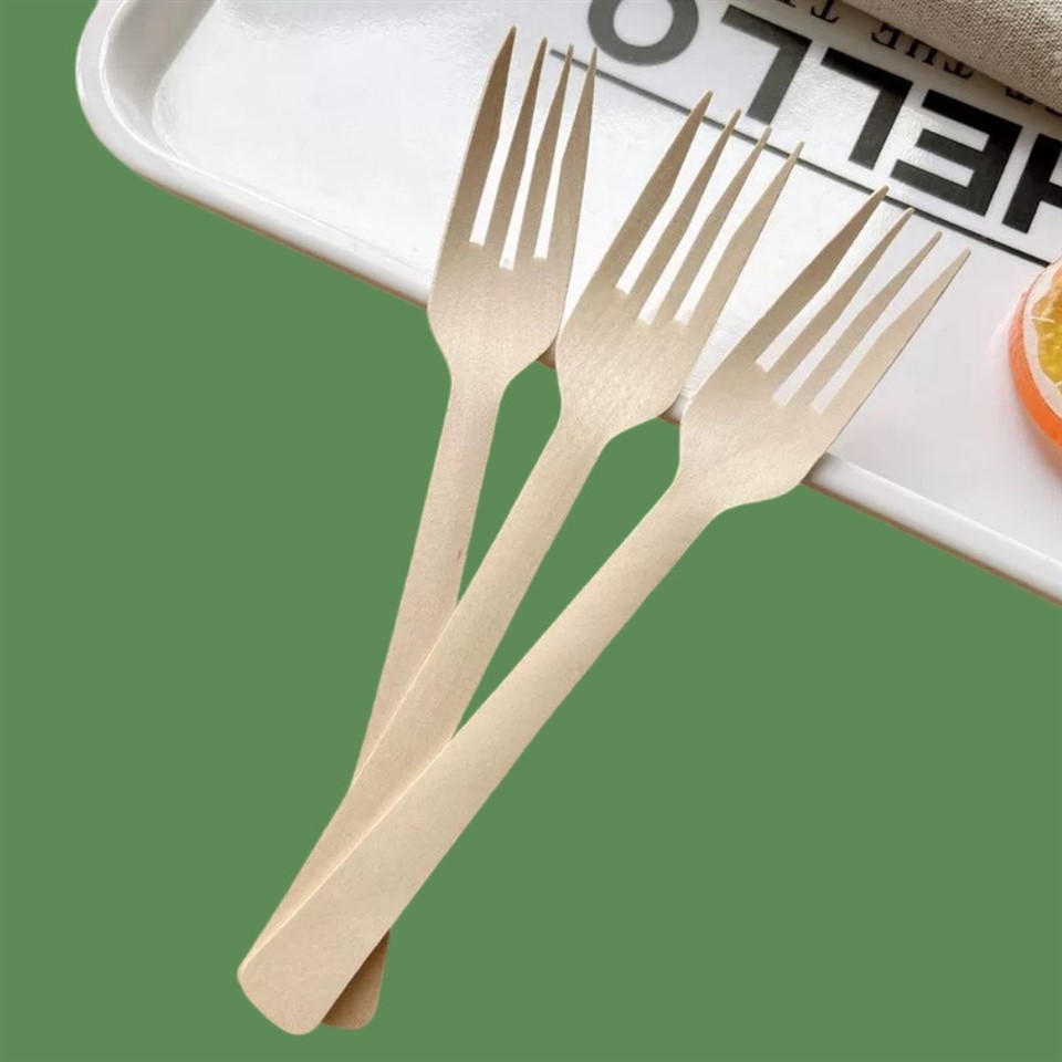 birch wood disposable fork